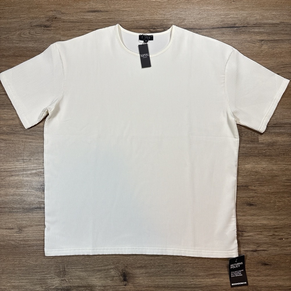 BoohooMan‎ Men's Cream Short Sleeve Shirt